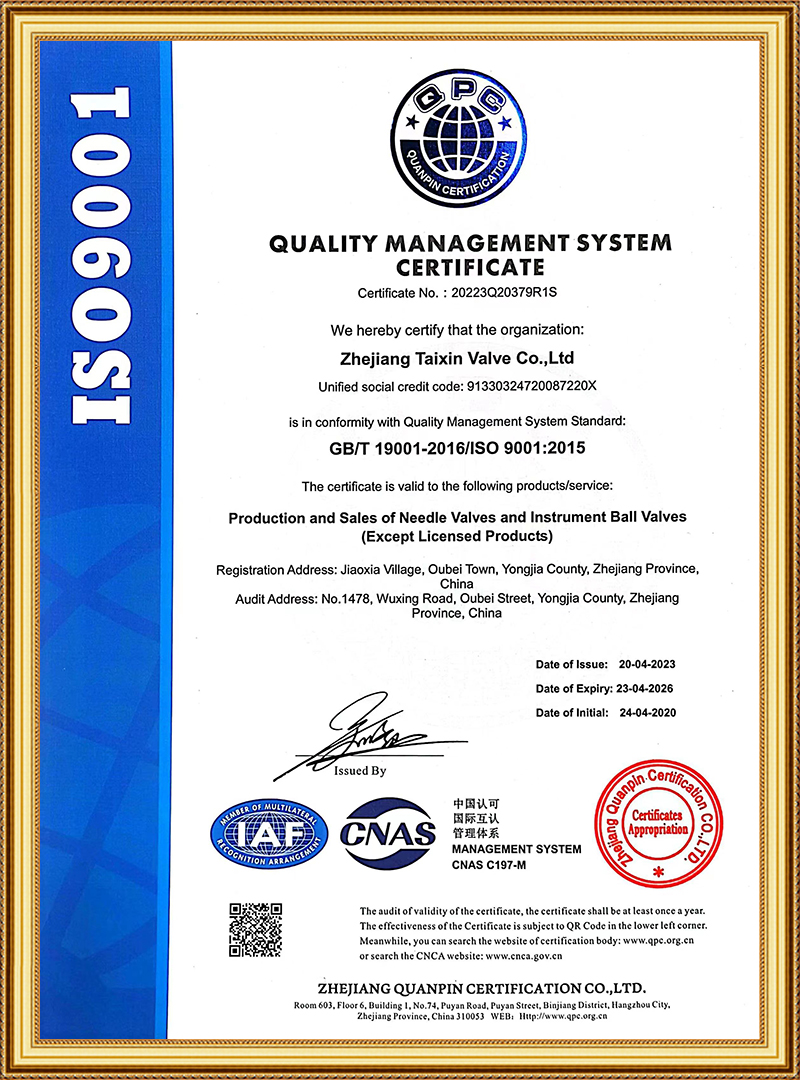 ISO9001证书（英文）